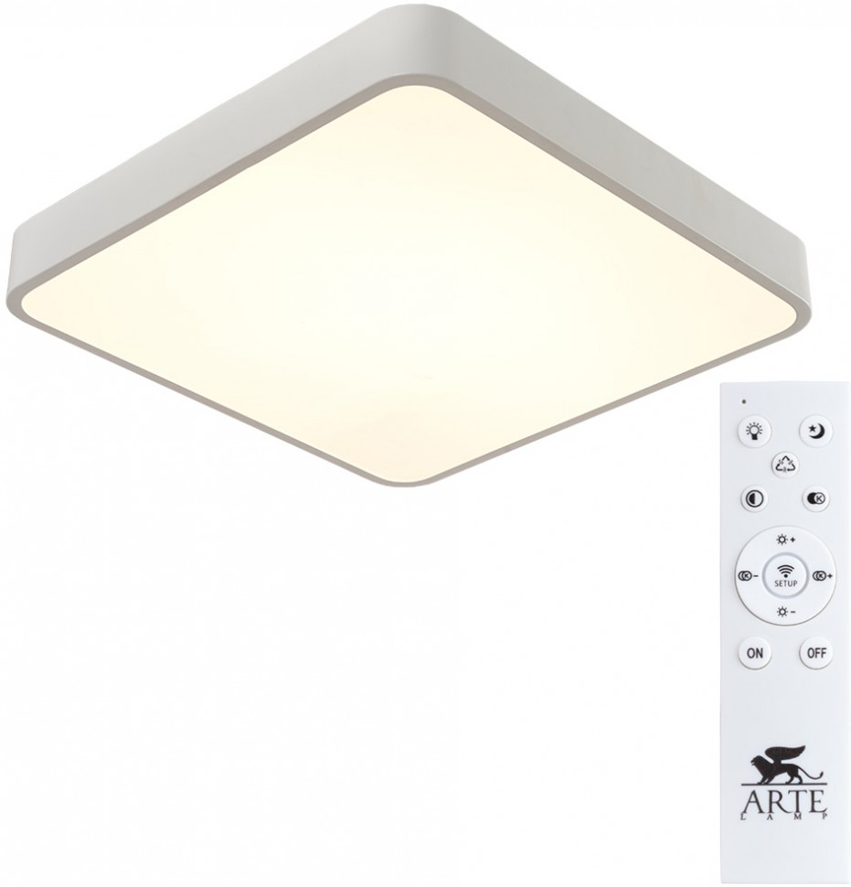 A2663PL-1WH Arte Lamp Scena белый накладной LED светильник с пультом 40х40см, 55W, 4200Lm
