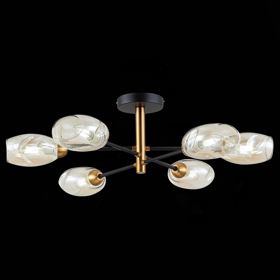 SLE155502-06 EVOLUCE Gloa потолочная люстра, латунь, E14*6*40W