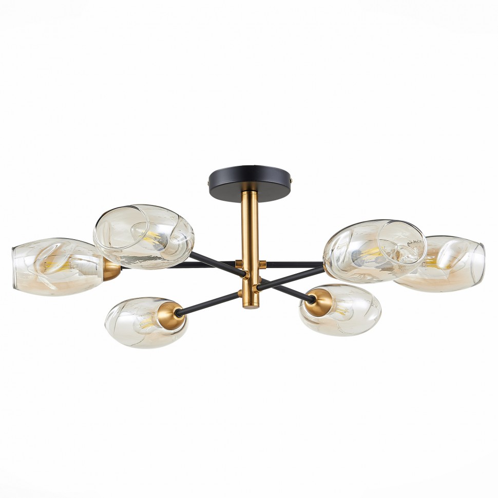 SLE155502-06 EVOLUCE Gloa потолочная люстра, латунь, E14*6*40W