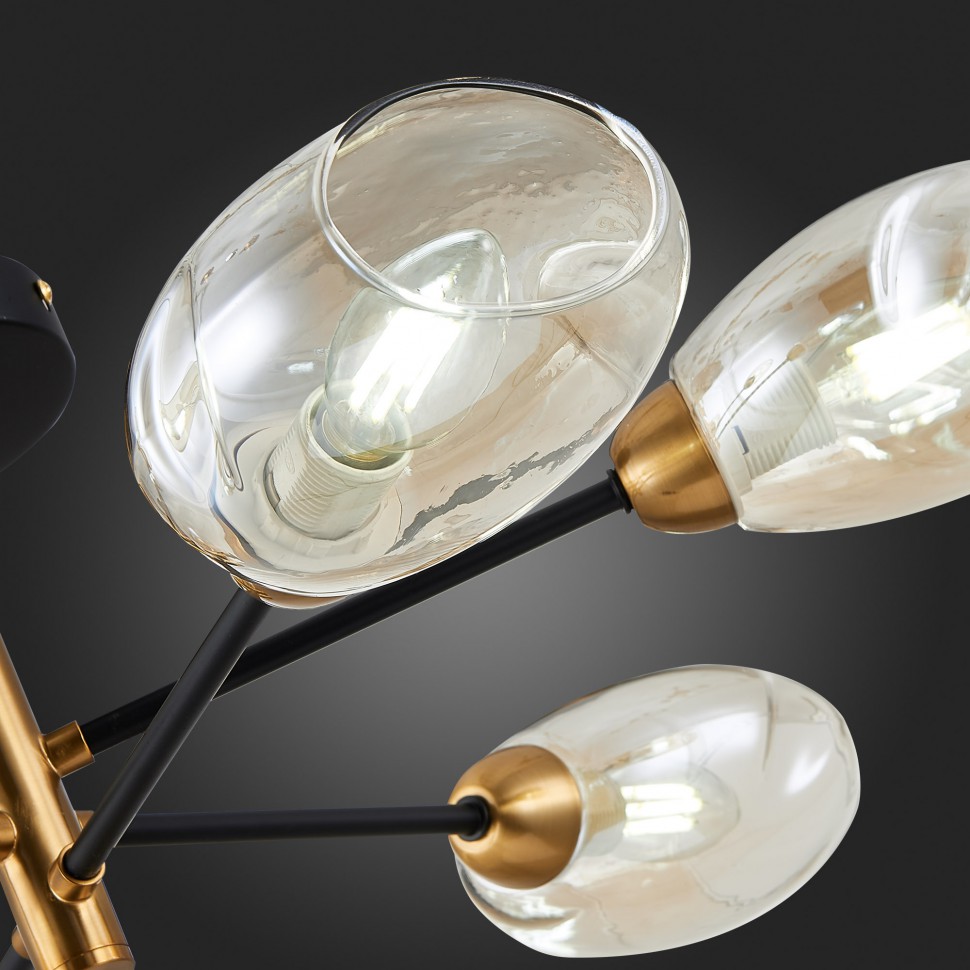 SLE155502-06 EVOLUCE Gloa потолочная люстра, латунь, E14*6*40W