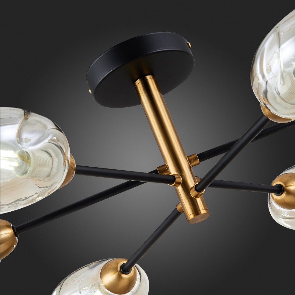 SLE155502-06 EVOLUCE Gloa потолочная люстра, латунь, E14*6*40W