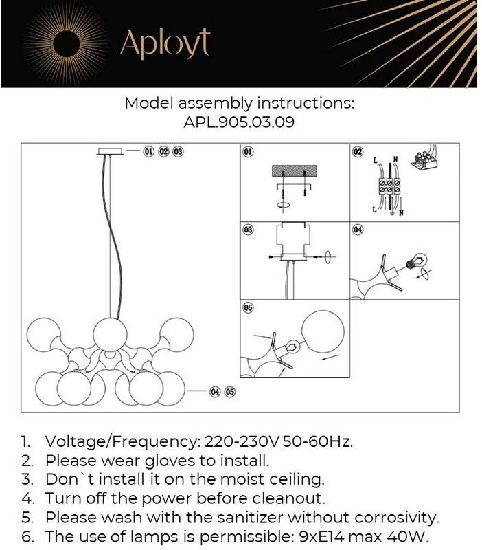 APL.905.03.09 APLOYT подвесной светильник Helen