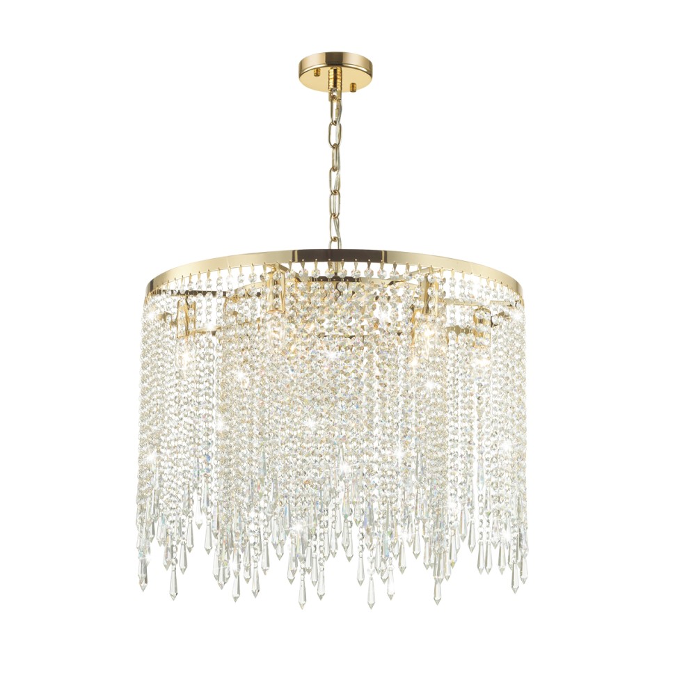 5028/9 ODEON LIGHT подвесная хрустальная люстра CHOKKA Modern, 60см диаметр, E14*9*40W
