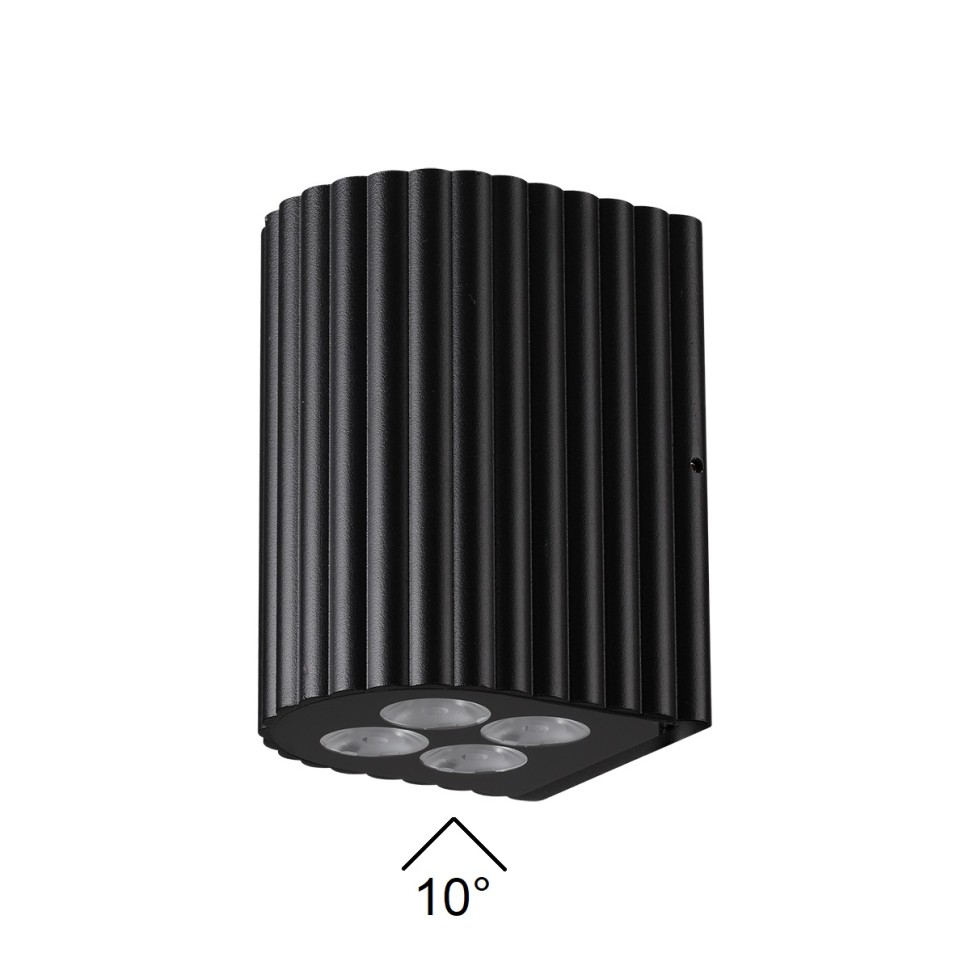 7127/8WL ODEON LIGHT NATURE Фасадный черный светильник GLENN, металл, IP54, LED 8W 10°