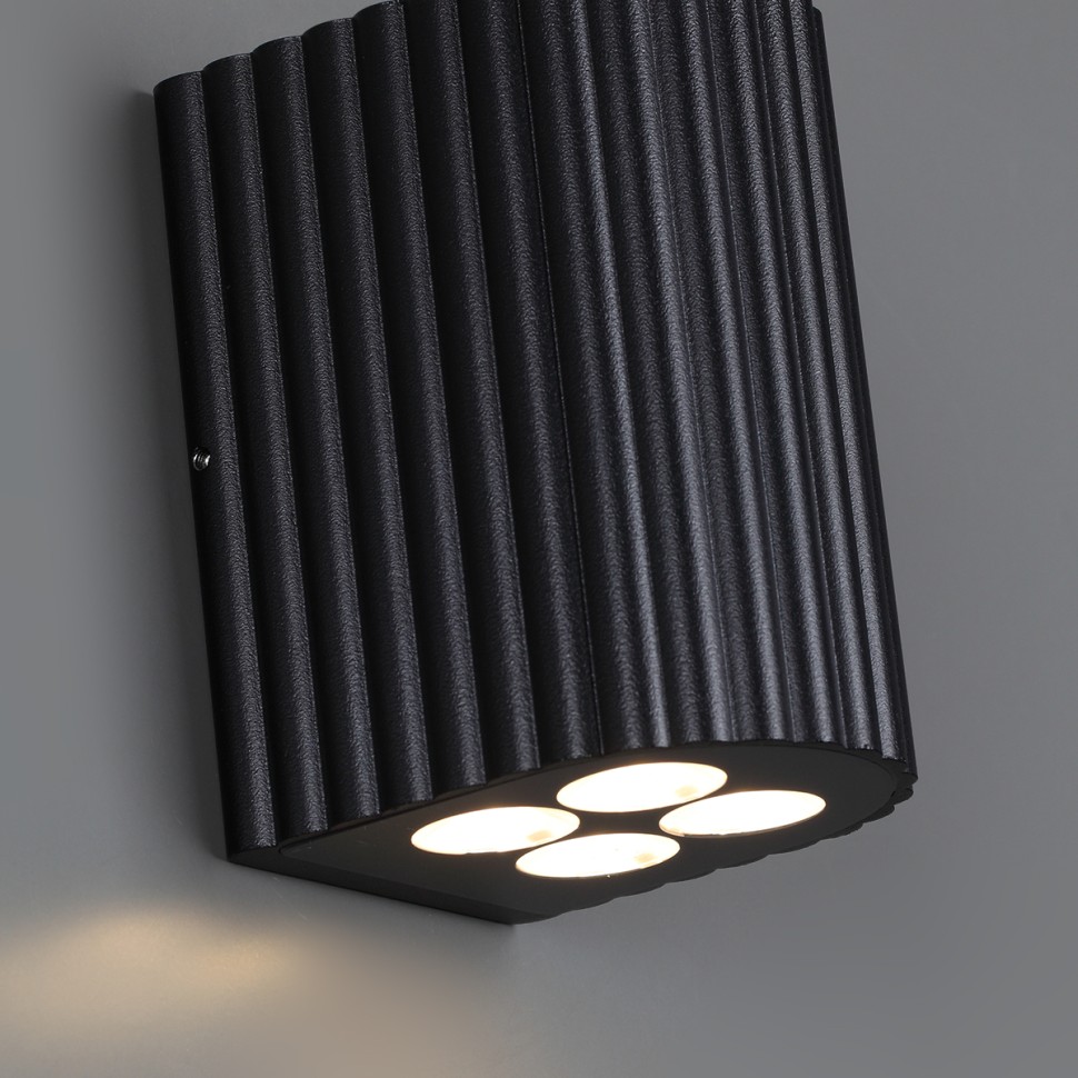 7127/8WL ODEON LIGHT NATURE Фасадный черный светильник GLENN, металл, IP54, LED 8W 10°