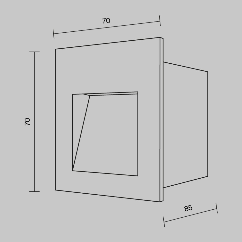 O038-L3B MAYTONI черная встраиваемая светодиодная подсветка ступеней Arca, IP65, 3W, 3000K