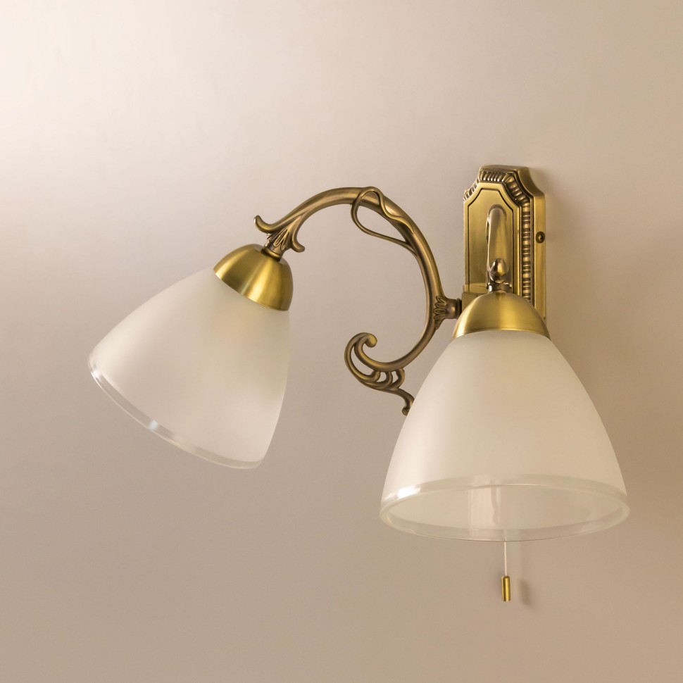 CL413421 CITILUX двойное бра с выключателем Латур, бронза, E27*2*75W