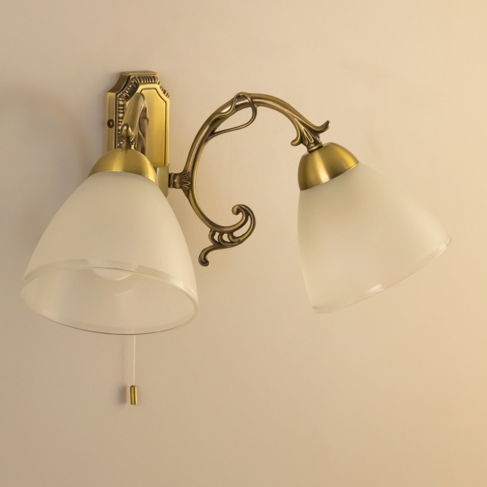 CL413421 CITILUX двойное бра с выключателем Латур, бронза, E27*2*75W